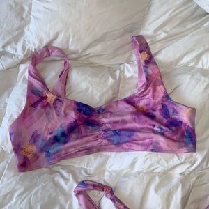 New Frankies Bikinis watercolor floral bikini top